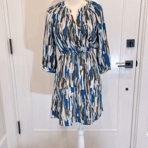 Banana Republic blue / brown pattern dress